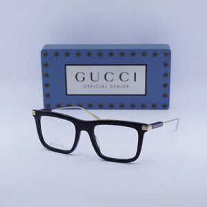 Gucci GG1438O 001 Square Eyeglasses 53mm Black/Gold